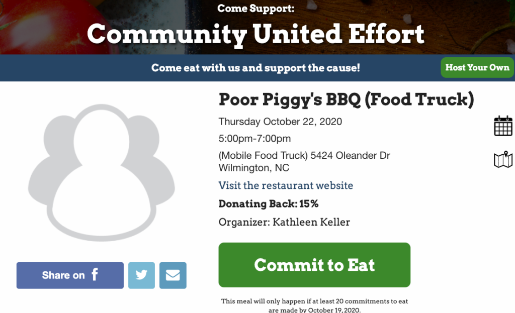 Dine and Donate Poor Piggy's BBQ